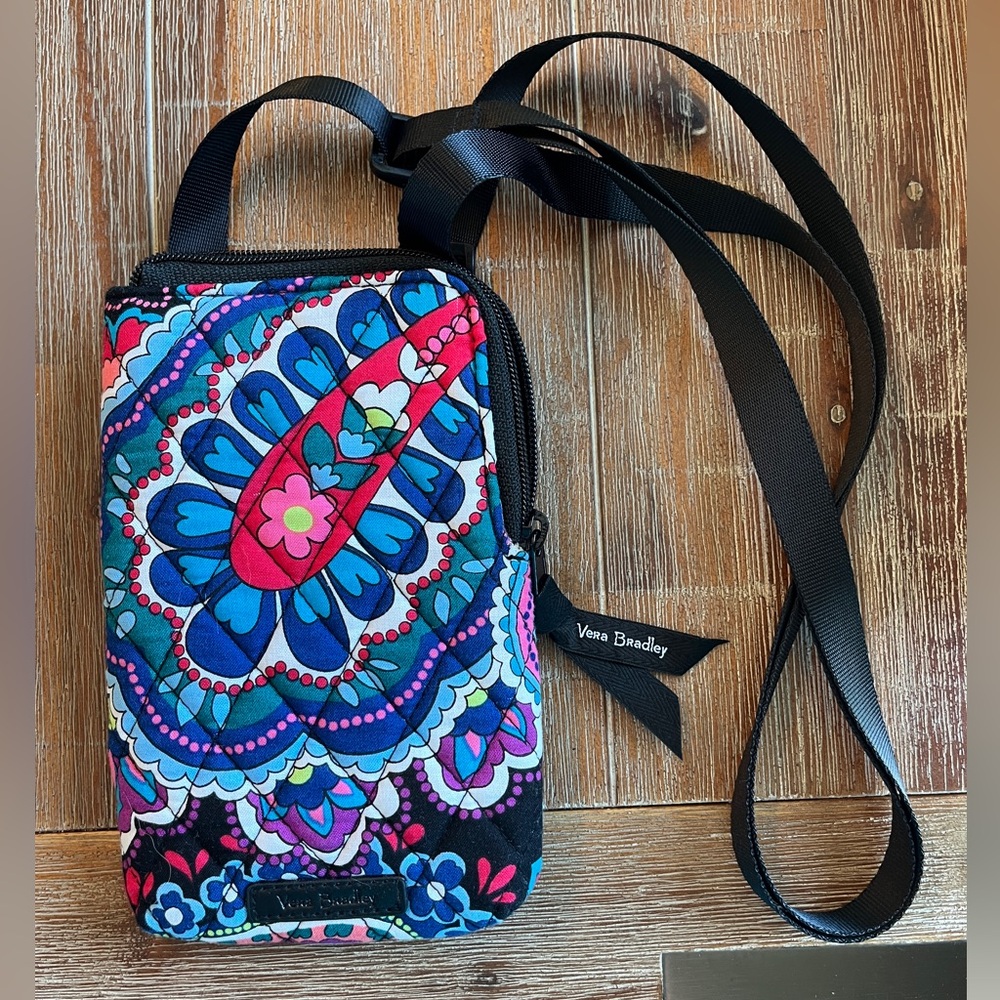 Vera Bradley Floral Crossbody Bag in Blue and Pink